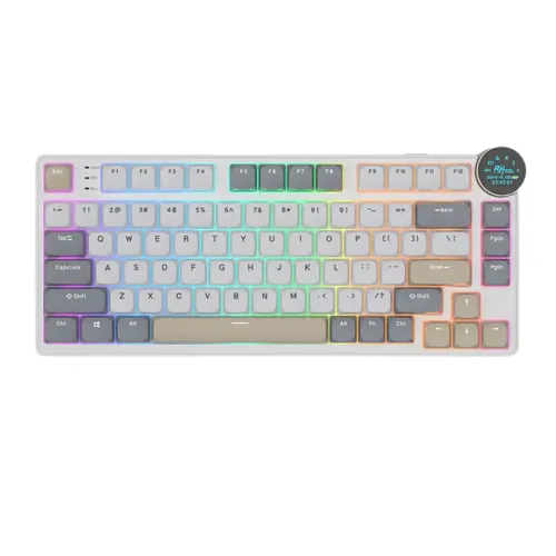 Royal Kludge N80 Low-Profile Tri-Mode RGB Mechanical Keyboard Pearly Dawn Royal Kludge N80 Low-Profile Tri-Mode RGB Mechanical Keyboard Pearly Dawn