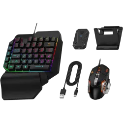 M1 Pro Plus 5 in 1 Keyboard Mouse Combo For Mobile Gaming