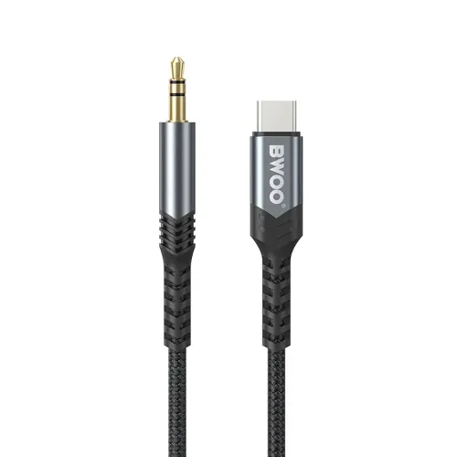 BWOO BO-AUX066 1.2 Meter 3.5mm to Type-C Audio Converter BWOO BO-AUX066 1.2 Meter 3.5mm to Type-C Audio Converter