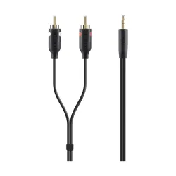 Belkin F3Y116BT2M 2 Meter 3.5mm to 2 RCA Audio Cable Belkin F3Y116BT2M 2 Meter 3.5mm to 2 RCA Audio Cable
