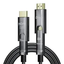 Dtech DT-HF3015 15 Meter Type-D to Type-A Dual Connector Fiber Optic HDMI Cable