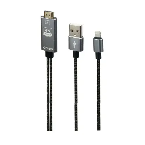 Onten OTN-7519 Lightning to HDMI 1.8M Adapter with USB Power