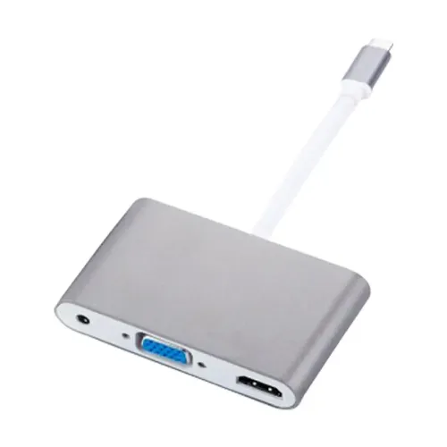 Yuanxin X-3218 Type-C Male to HDMI VGA 3.5mm Female Converter