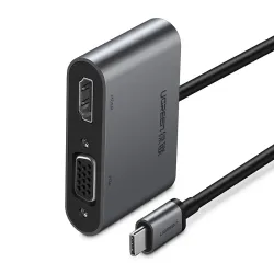UGreen USB-C to HDMI+VGA Converter with PD Gray UGreen USB-C to HDMI+VGA Converter with PD Gray