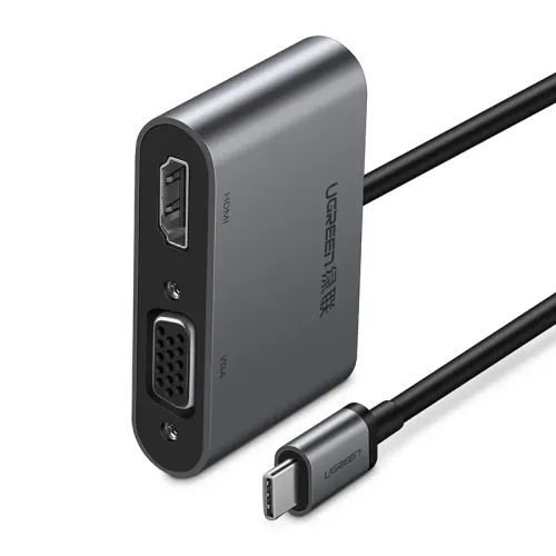 UGreen USB-C to HDMI+VGA Converter with PD Gray UGreen USB-C to HDMI+VGA Converter with PD Gray