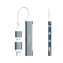 Yuanxin YXH-56 USB & Type-C Male to Quad USB Female Hub Yuanxin YXH-56 USB & Type-C Male to Quad USB Female Hub
