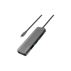 Yuanxin X-80505 Multiport 5 in 1 Aluminium Type C Hub Yuanxin X-80505 Multiport 5 in 1 Aluminium Type C Hub