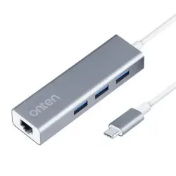 Onten OTN-9593 4-in-1 Type C to 3 Ports USB Hub with LAN Adapter Onten OTN-9593 4-in-1 Type C to 3 Ports USB Hub with LAN Adapter