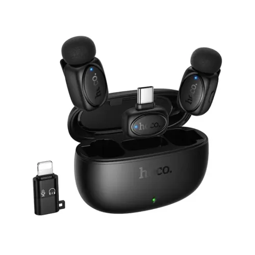 Hoco L19 Type C & Lightning Dual Mic Lavalier Wireless Microphone Hoco L19 Type C & Lightning Dual Mic Lavalier Wireless Microphone