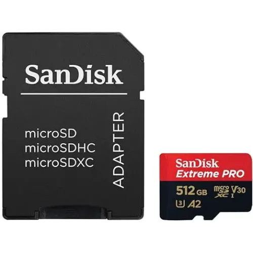 Sandisk Extreme PRO 512GB 200mbps MicroSDXC UHS-1 Memory Card With Adapter (SDSQXCD-512G-GN6MA) Sandisk Extreme PRO 512GB 200mbps MicroSDXC UHS-1 Memory Card With Adapter (SDSQXCD-512G-GN6MA)